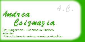 andrea csizmazia business card